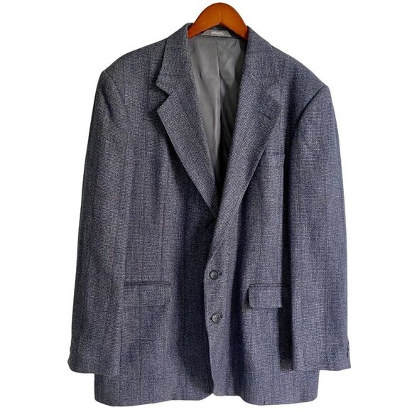 Haggar Imperial Grey 2 Button Blazer Sport Coat Jacket 44 L - Picture 2 of 9